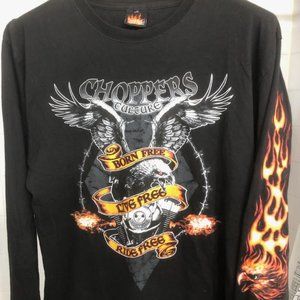 VINTAGE ICONIC BIKER CHOPPERS CULTURE EAGLE LONGSLEEVE SHIRT.